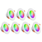 1-10PCS 10W Smart LED Downlight Bluetooth Ceiling Lamp RGB CCT Lamp APP Remote Control Color Changing Light for Google Alexa Hom