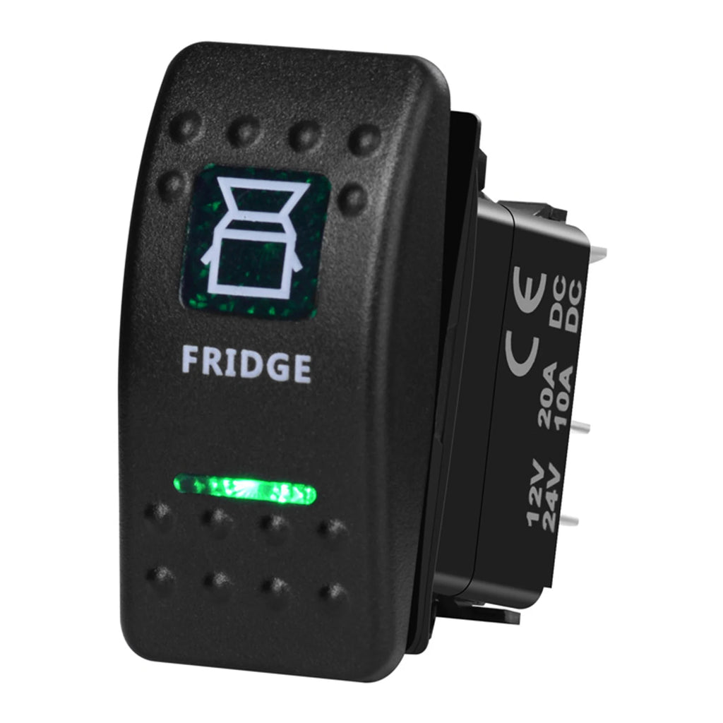 12V/24V Marine Rocker Switch Green LED SPST ON-OFF & DPDT ON-OFF-ON Momentary Toggle for 4x4 Off-Road RZR ATV ARB Carling Style
