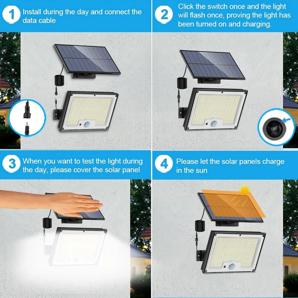 New 400LEDS Solar Lights Outdoor Motion Sensor Solar Security Lights 3 Modes Garden Light Waterproof Solar Powered Light Yard Sh