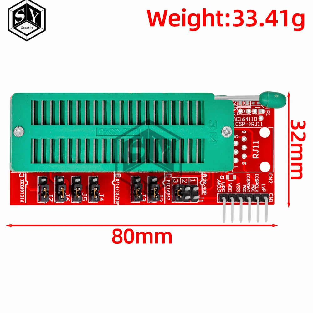 PICKIT3 PIC KIT3 PICKIT 3.5 Programmer Offline Programming PIC Microcontroller Chip +PIC Programmer adapter seat
