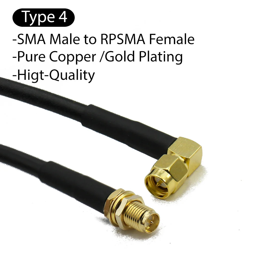 RG58 SMA to SMA Male Female RF Pigtail Jumper Cable Straight Right Angle Antenna Extension Wire for WiFi 3G 4G GSM Radio