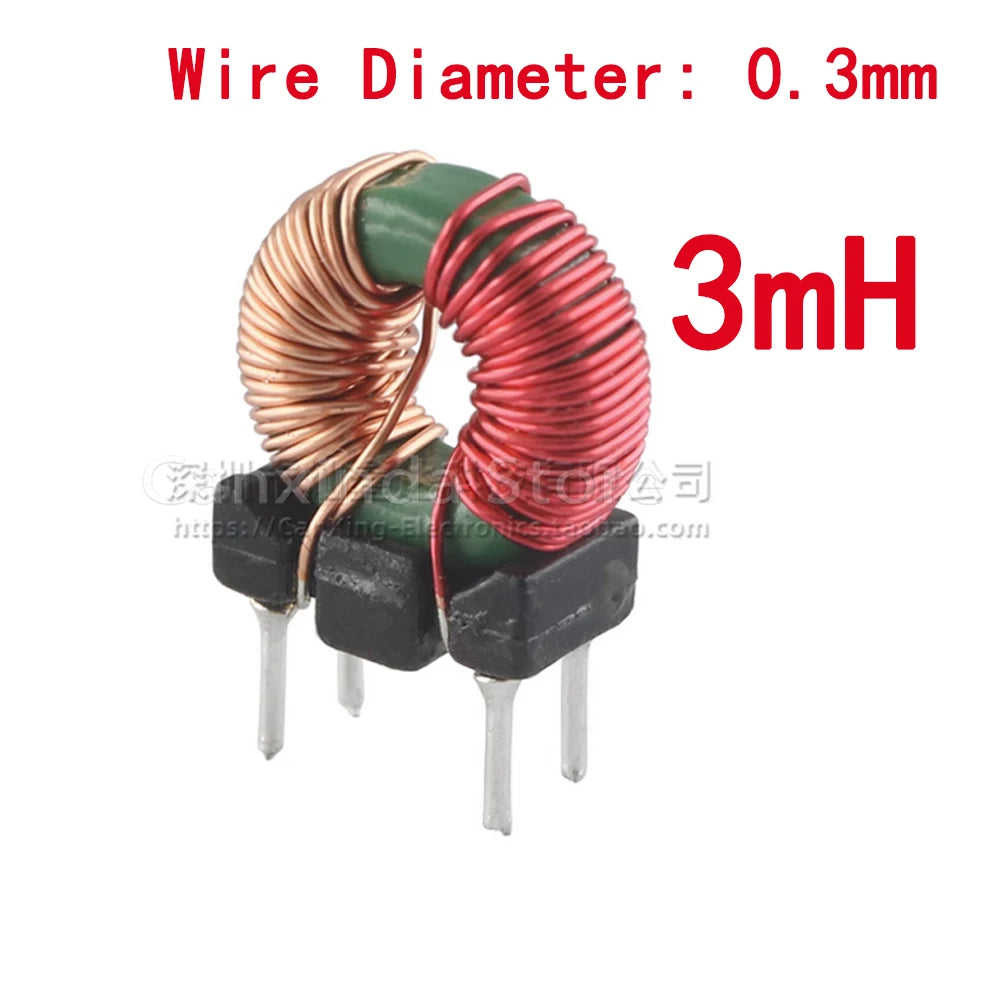 5pcs Vertical Toroid 953 Magnetic Ring Common Mode Inductor Wire Wind Wound Coil Inductance 2A 470uH 1mH 2mH 3mH Power Filter