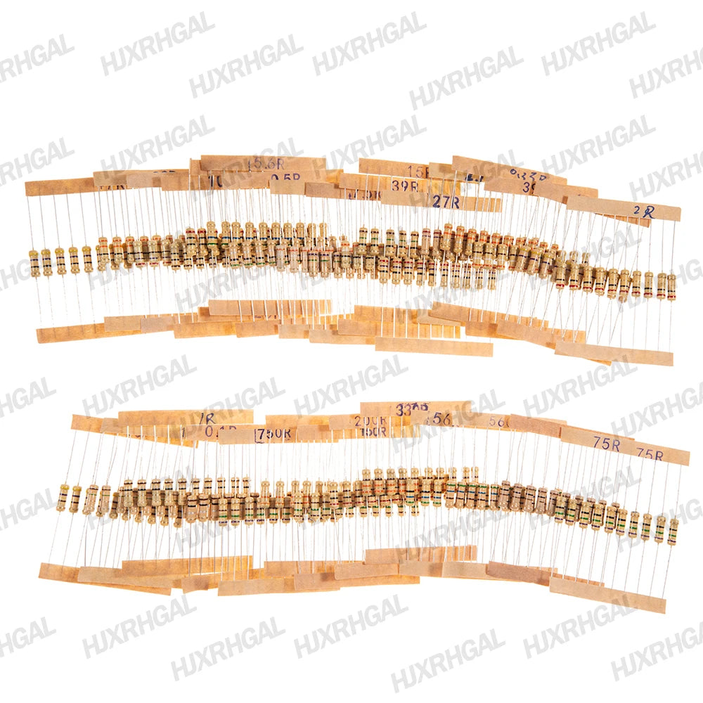300PCS Resistor Kit 1W 5% 30values X 10PCS Carbon Film Resistance 0.1-750 ohm Set