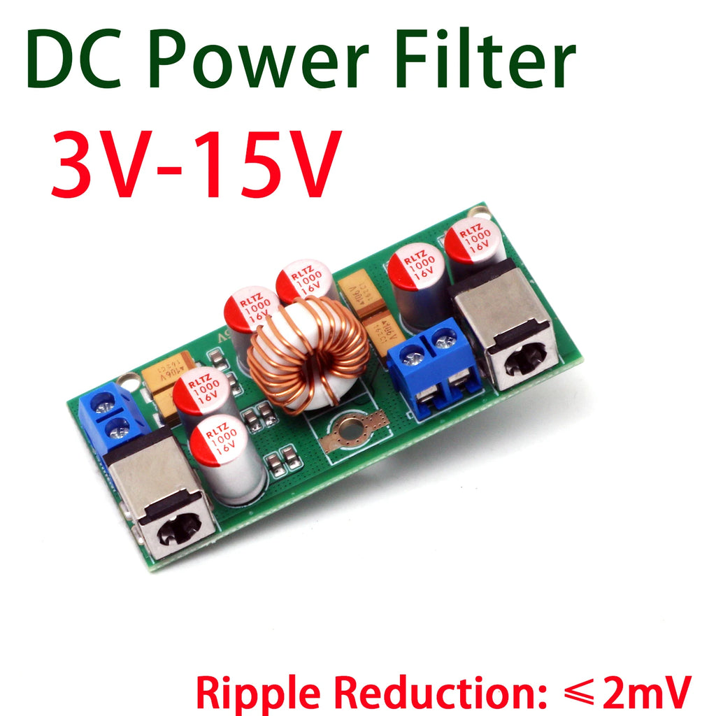 12V Car Audio Power Filter Board  2mV Low Ripple EMI Noise Suppressor 15V Amplifier, Eliminate Engine Whine & Alternator Noise