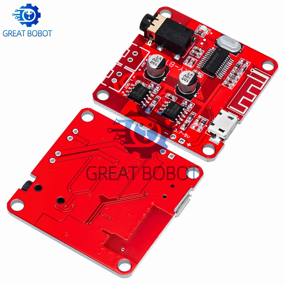 ‌XY-BT5W Bluetooth 4.2 Audio Module - 3.7-5VDC 5W×2 Stereo Amplifier Board w/A2DP & Auto Pairing for Portable