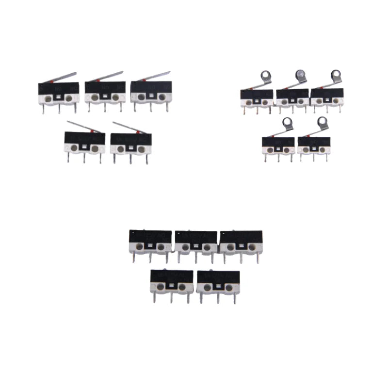 10PCS KW10 Miniature Limit Switches, Mouse Micro Motion 1A, 125/250V Self Resetting Switch