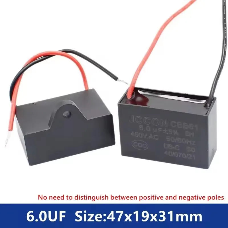 CBB61 450V Start Capacitor 1uf/1.5/1.8/2/2.5/3/4/5/6/7/8UF/10/12/15/18/20 UF Fan Ceiling Exhaust Motor Run Capacitor CBB