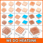 WE DO HEATSINK 10x10xmm 15x15x5mm 15x15x7mm Without or With Thermal Pad Square Pure Copper Heat Sink