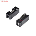 5/10pcs Dip 6/10/20/26/34/40 Pin 2.54mm Pitch Male Socket Straight Idc Box Headers Pcb Connector Double Row 10p/20p/40p/50p Dc3