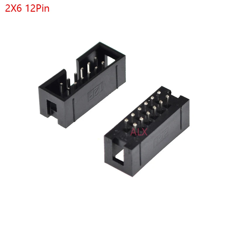 5/10pcs Dip 6/10/20/26/34/40 Pin 2.54mm Pitch Male Socket Straight Idc Box Headers Pcb Connector Double Row 10p/20p/40p/50p Dc3