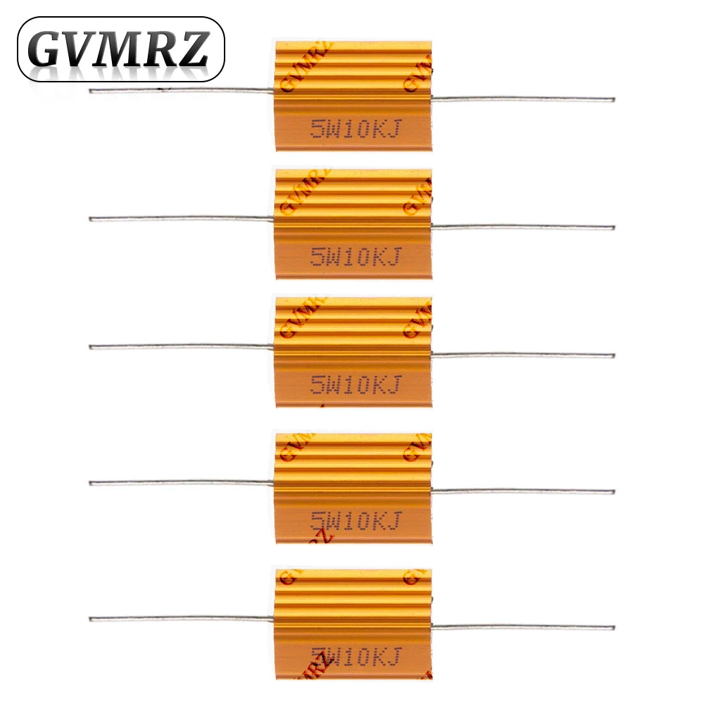 5W Aluminum Housing Power Resistor Wirewound Resistor Assorted Resistance Values for Electronic Projects