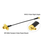 1PCS MMCX to SMA/RP-SMA Female Flange Panel Mount RF1.37 Pigtail Cable FPV Antenna Extension Cord for TBS Unify PandaRC VTX
