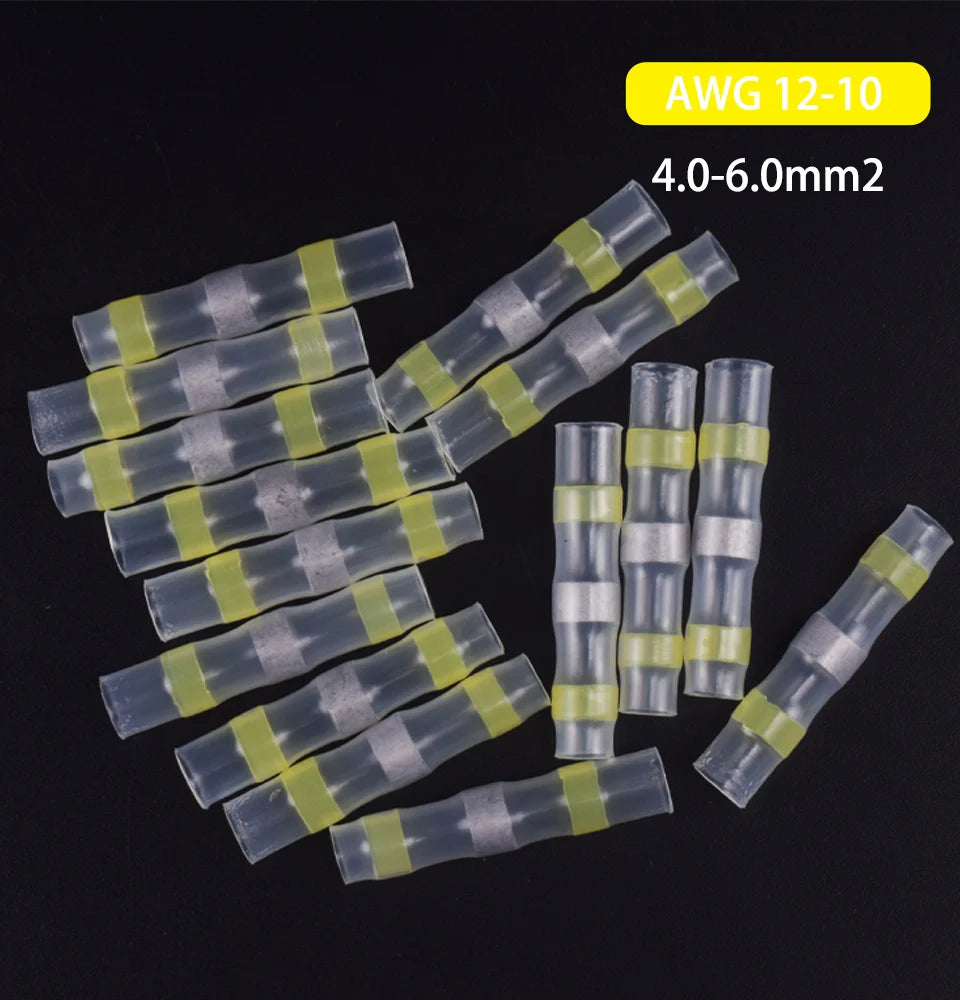 50/100/200Pcs Waterproof Solder Seal Heat Connector Shrink Butt Connectors Lug Terminals Electrical Wire Car Insulated Terminal