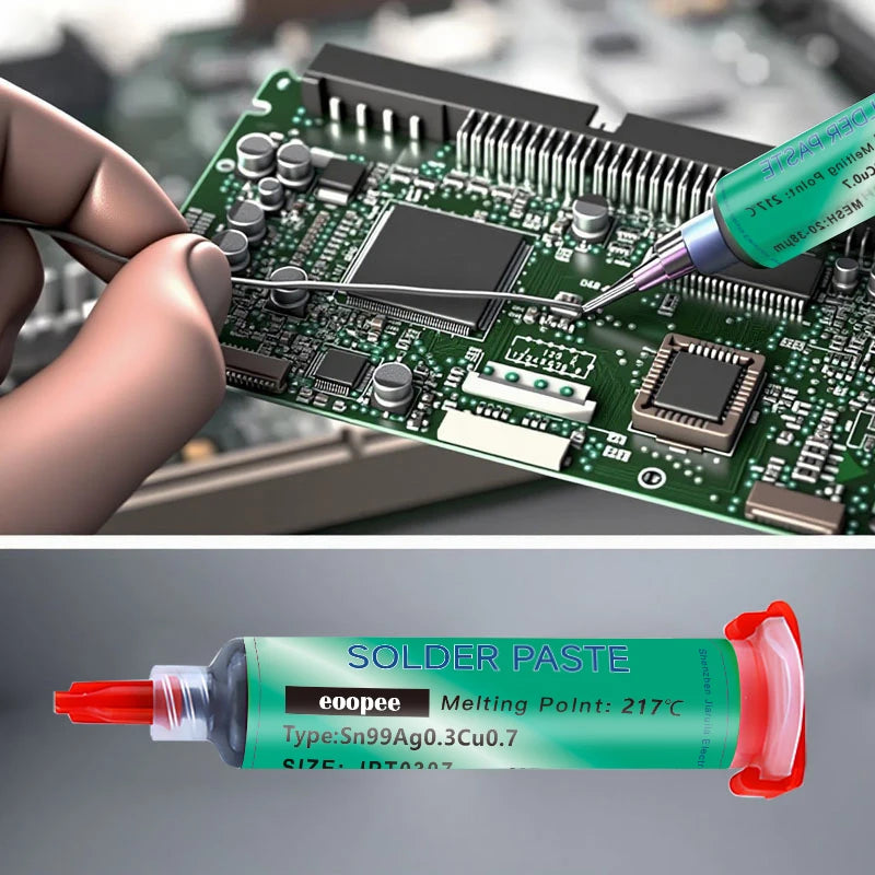Sn99Ag0.3Cu0.7 Lead Free Solder Paste Needle Tube for PCB/BGA/SMD Soldering USB Socket Repair Tin Welding Solder Paste 20-38um