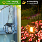 Solar Lantern Led Light Daylight Sensor Garden Lamps Lights Outdoor Waterproof 3000k Landscape Iron-art With Durable Chain Decor