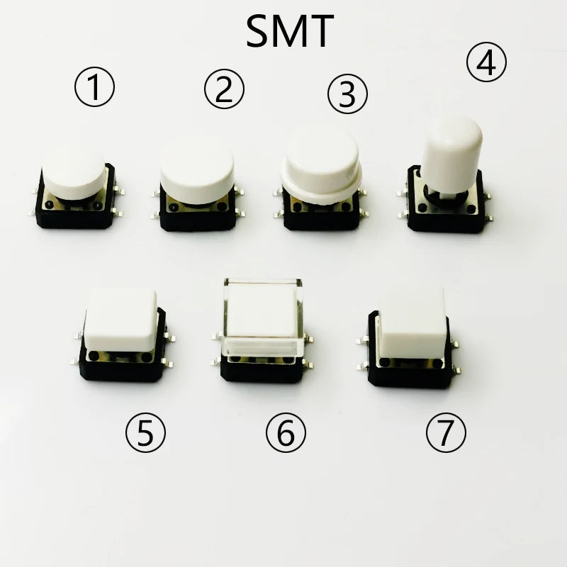 10 Sets Momentary Tactile Button 4PIN SMT/DIP 12X12mm H=9.8/9/16.8mm With Cap Tact Switch Push Button Switch Micro Key Button