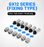 5/10Set GX12 GX16 GX20 Aviation Connector 2 3 4 5 6 7 8 9 10 12 14 15 Pin Docking Fixing Circular Metal Male Female Plug Socket