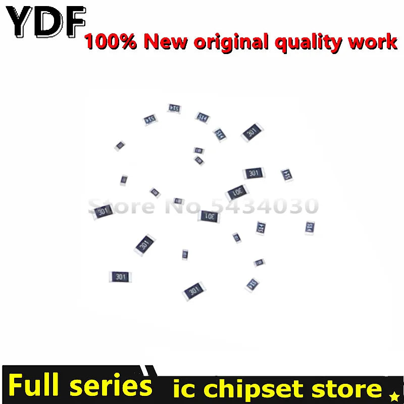 (50-4000pcs) 100% New 0402 0603 0805 1206 1210 2010 2512 SMD Resistor Assorted Kit 1K 1R 0R-910R 1K-910K 1M-10M Resistance 1% 5%