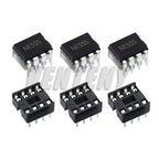 20Pcs (10 Each) 8 Pin DIP Sockets & NE555P IC 555 Timer Programming Oscillator Chip NE555
