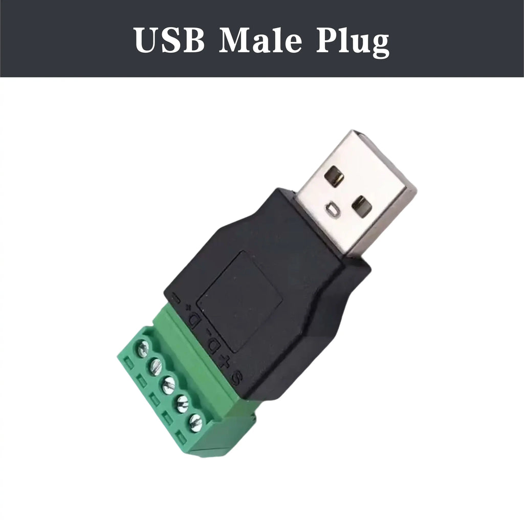 Computer Phone Keyboard Mouse USB Plugs Type A 2.0 Solderless Male/Female To Screw Connector with Shield Adapter