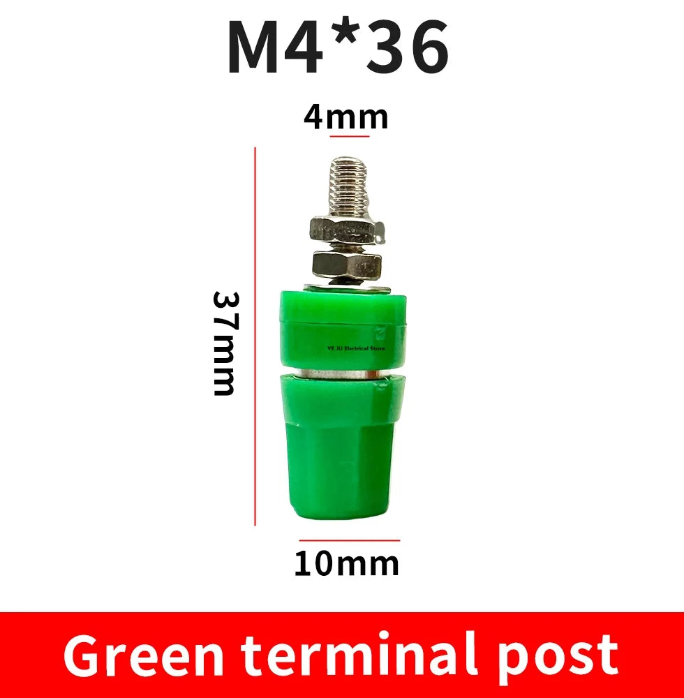 1PCS/5PCS M4X36 Pure Copper Terminal 4mm Banana Jack Socket 20A Binding Post Banana Plug Connector