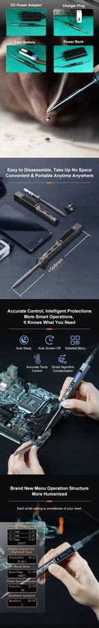 Original TS101 Electric Soldering Iron Adjustable Temperature USB Portable Digital Welding Station 65W Mini TS100 Upgraded