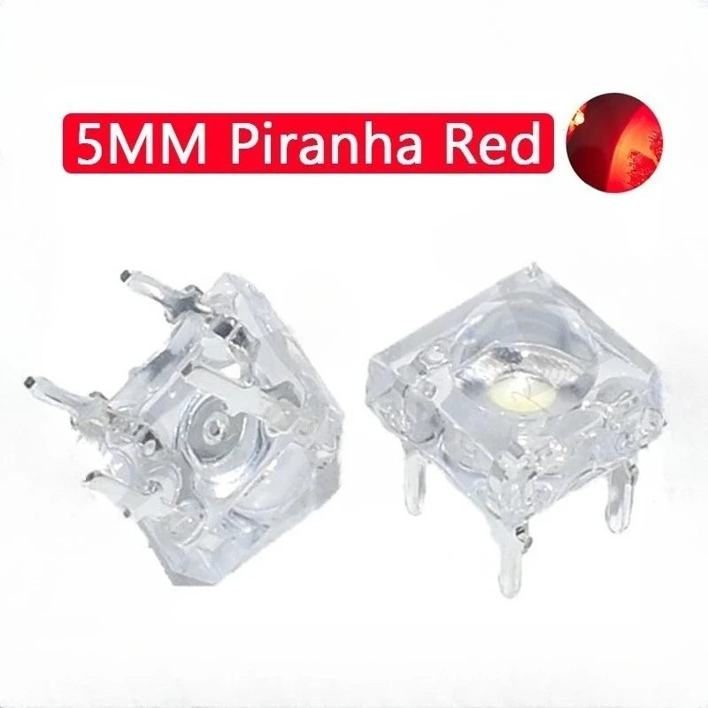 5mm F5 Piranha LED White Red Green Amber Clear 5mm 20MA LED Diode Light-Emitting-Diodes 4-pins Piranha LED Diodos Brightness