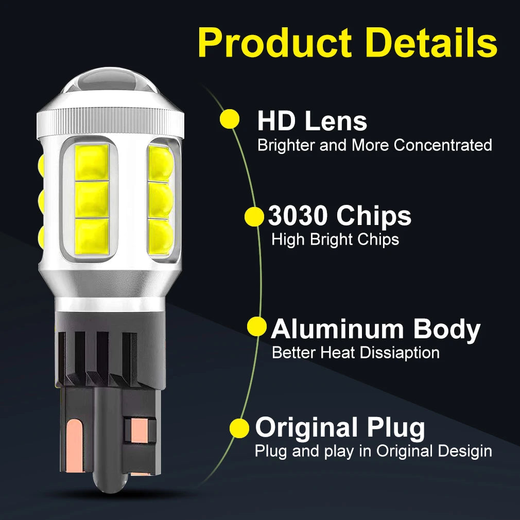 4000LM T15 LED Lamp W16W LED Canbus No Error 3030 Chips 912 921 Bulb Car Backup Reverse Light Super Bright Auto Lamp 6500K