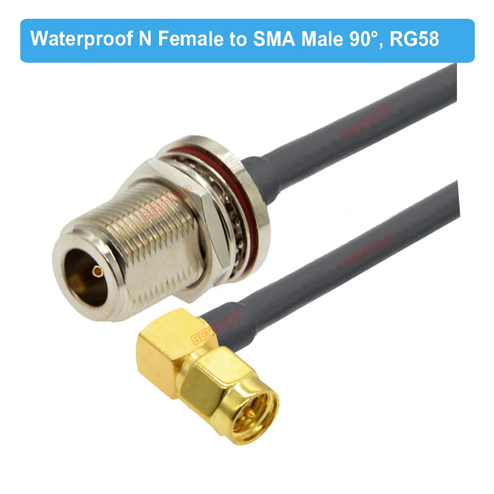 1PCS RG58 Cable Waterproof N Female Bulkhead to SMA/ RP-SMA Male Female RF Coax Pigtail 3G 4G 5G LTE Antenna Extension Jumper