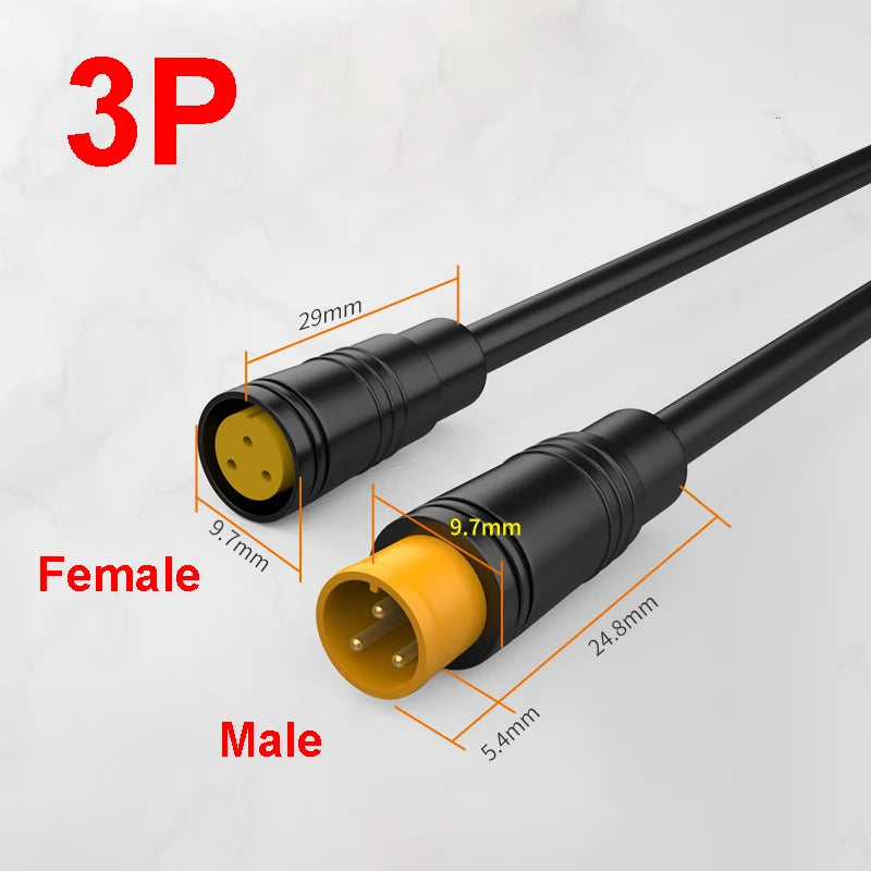1pair male+female E-bike Line  M8 Signal Speed Sensor Extension Cable 2 3 4 5 6 Pin Electric Bicycle IP65 Waterproof Joint