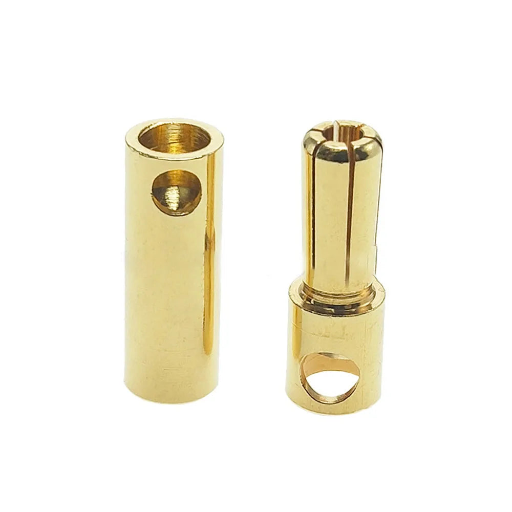 1-10pcs 2.0mm 3.0mm 3.5mm 4.0mm 5.0mm 5.5mm 6mm 6.5mm 8mm Gold-plated Bullet Plug High Current Banana Connector for RC Lipo