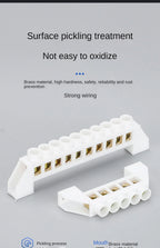 Bridge Type Zero Line Ground Bar Grounding Copper Bar Distribution Box to Zero  Terminal Block Connector Earth Neutral 5-12 Hole