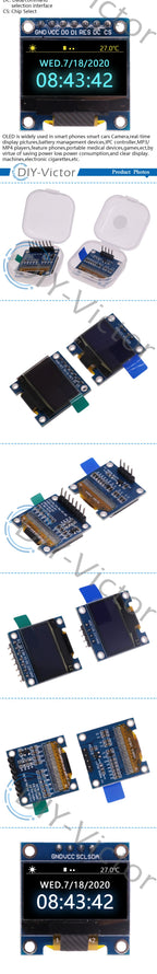 0.96 inch IIC Serial 4pin 7Pin White/Blue/Yellow OLED Display Module 128X64 I2C SSD1306 LCD Screen Board for arduino oled