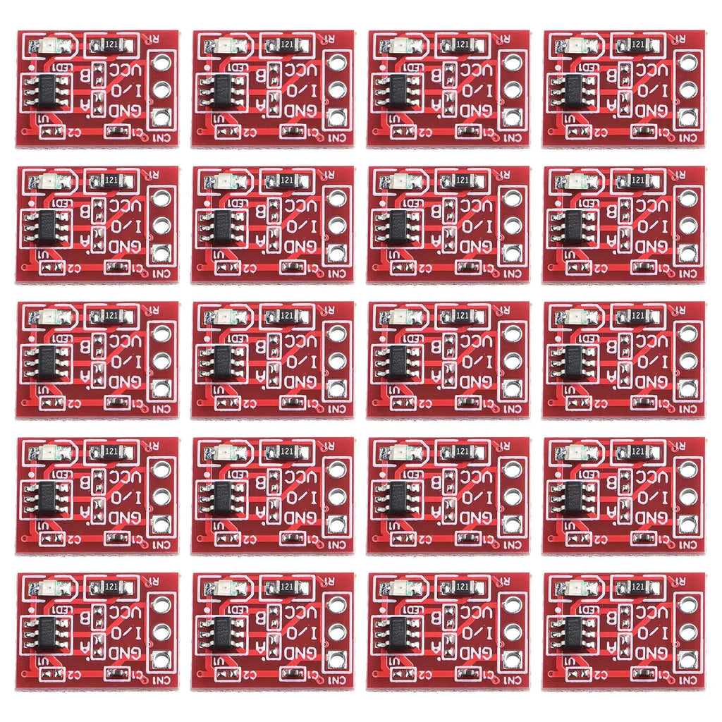 20pcs TTP223 Capacitive Touch Button with Self-Locking Capability and Standard Pinout for Breadboard and PCB Mounting