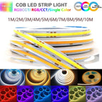 1-10M COB LED Linear Strip Lights RA90 320/608/640/840leds High Density Flexible FOB COB Dimmable Light DC24V DW/CCT/RGB/RGBCCT