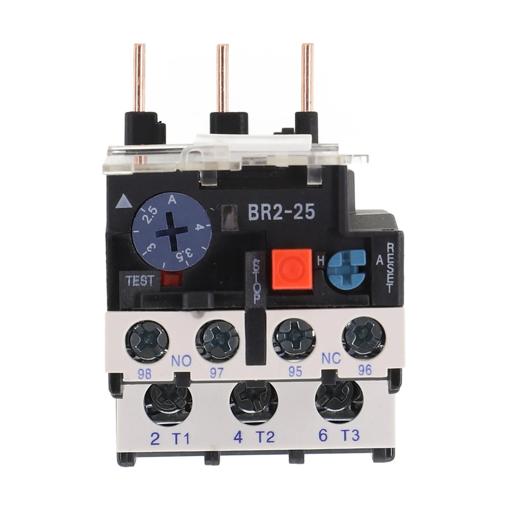 Thermal Overload Motor Relay 3 Phase AC 50Hz/60Hz FR NR2-25 IP20 Plug-in With Indicator Light For CJX2 Series Contactors
