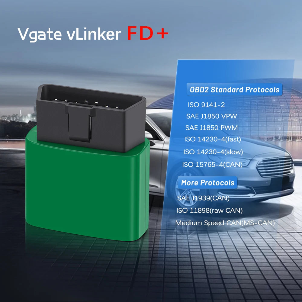 VLinker FD ELM327 Bluetooth 4.0 FORScan For Ford for IOS ELM327 OBD2 Car Diagnostic Auto Tool OBD 2 Scanner J2534