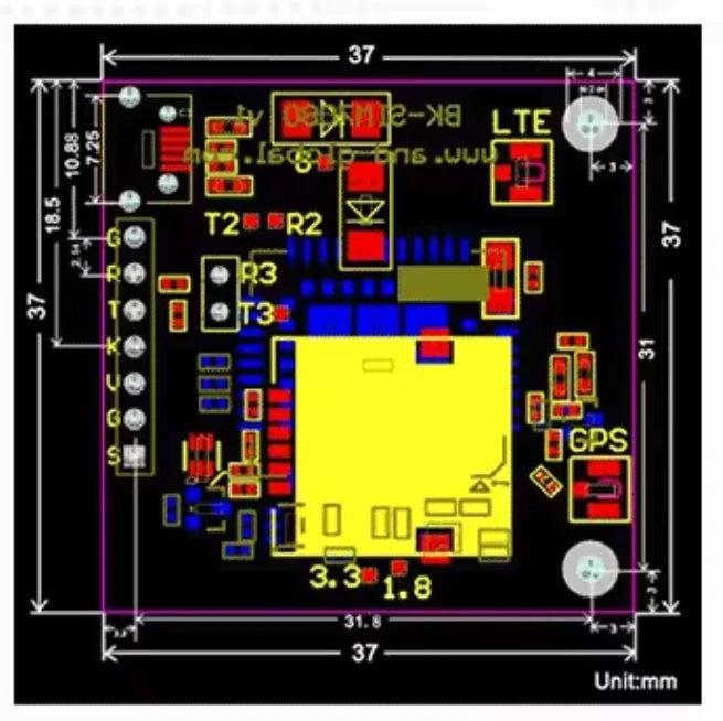 HAISEN SIMCOM CAT-M NB-IoT SIM7080G Core Board SIM7080G Development Board SIM7080G Breakout Kit BK-SIM7080 BK-SIM7080G