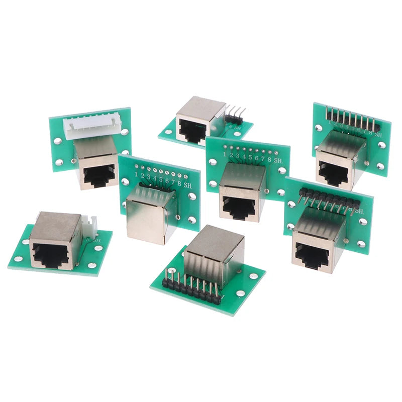 1Pc RJ45 Adapter Board To XH2.54 Modular Ethernet Connector Adapter Network Interface + Breakout Board + Pin Header