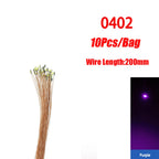 10pcs/Lot 0402 0603 SMD Lamp Wired Micro Led Pre-Soldered Micro Litz Wired Chip 20cm 3V Railway Model Scenes