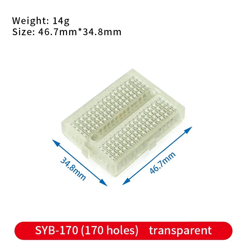 Breadboard 400 700 750 830 Holes MB-102 Solderless PCB Mini Test Board ZY-204 1600pts Prototype Board Jumper Wire Cable DIY Kit