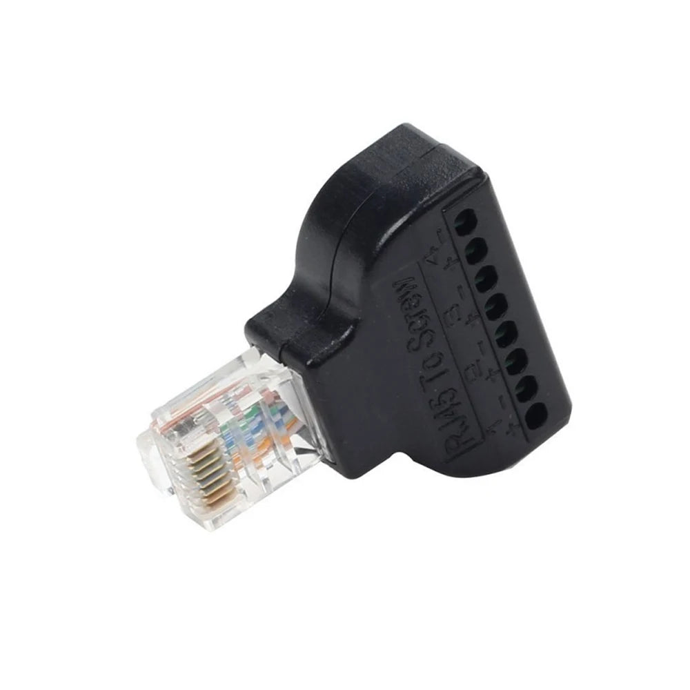 RJ45 to 8 Pin Terminal Adapter Connector 8P8C Network Crystal Head Screw Terminal Block Copper Alloy Contact  Screw Termination