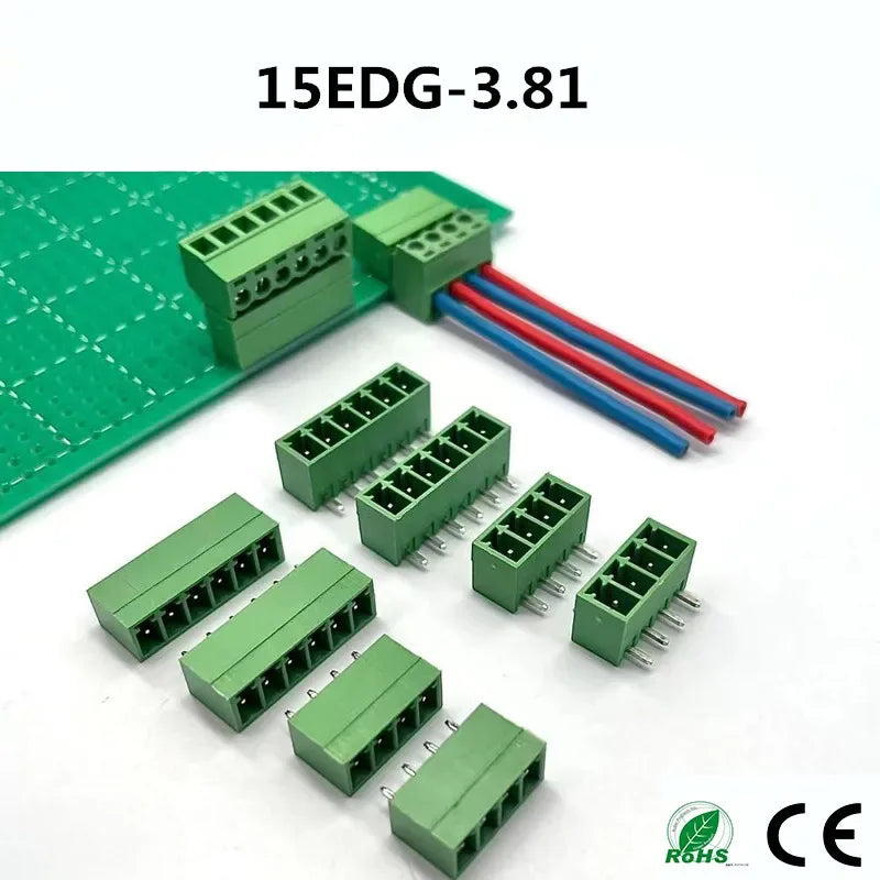 5Pair 15EDG KF2EDG 2.54mm 3.5mm 3.81mm 5.08mm PCB Screw Terminal Block 2-12Pin Male Plug Female Socket Pin Header Wire Connector