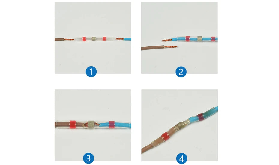 Heat Shrinkable Wire Connectors 10/20/30PCS SST21 Waterproof Sleeve AWG22-18 Butt Electrical Splice Tinned Solder Seal Terminal