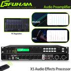 FUHAM Professional Digital X5 Preamp Effects Processor KTV Reverb Suppression Anti-Howl Bluetooth Audio Processor