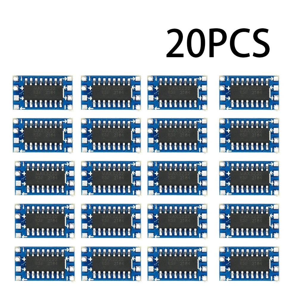 1-100PCS MAX3232 RS232 to TTL Converter Module – 3.3V/5V Compatible, Mini Serial Level Shifter for Arduino
