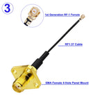 1Pcs 4-Hole Panel Mount SMA Female Flange to IPX RF-1 Connector RF1.13/RF1.37/RG178 WIFI Antenna Pigtail Extension Jumper Cord