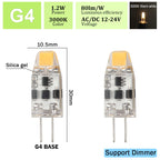 2pcs Mini G4 12V 24V LED Lamp Dimmable Light 3W COB Bulb AC DC 12V Lampada COB 360 Beam Lampada G4 COB Lights Replace Halogen