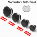 12/16/19/22mm Short Stroke Oxide Blcak Shell Metal Button Switch Waterproof Flat Head With Power LED Light Momentary 1NO 6V 24V