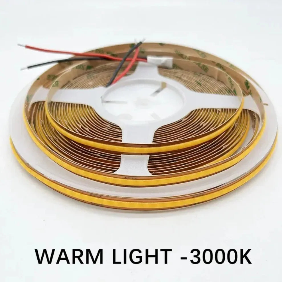 DC 12V/24V 8MM COB LED Strip Free Cut Cuttable 400LEDs/M 528LEDs/M High Density Flexible Tape Home Decoration Lighting 0.5M-10M